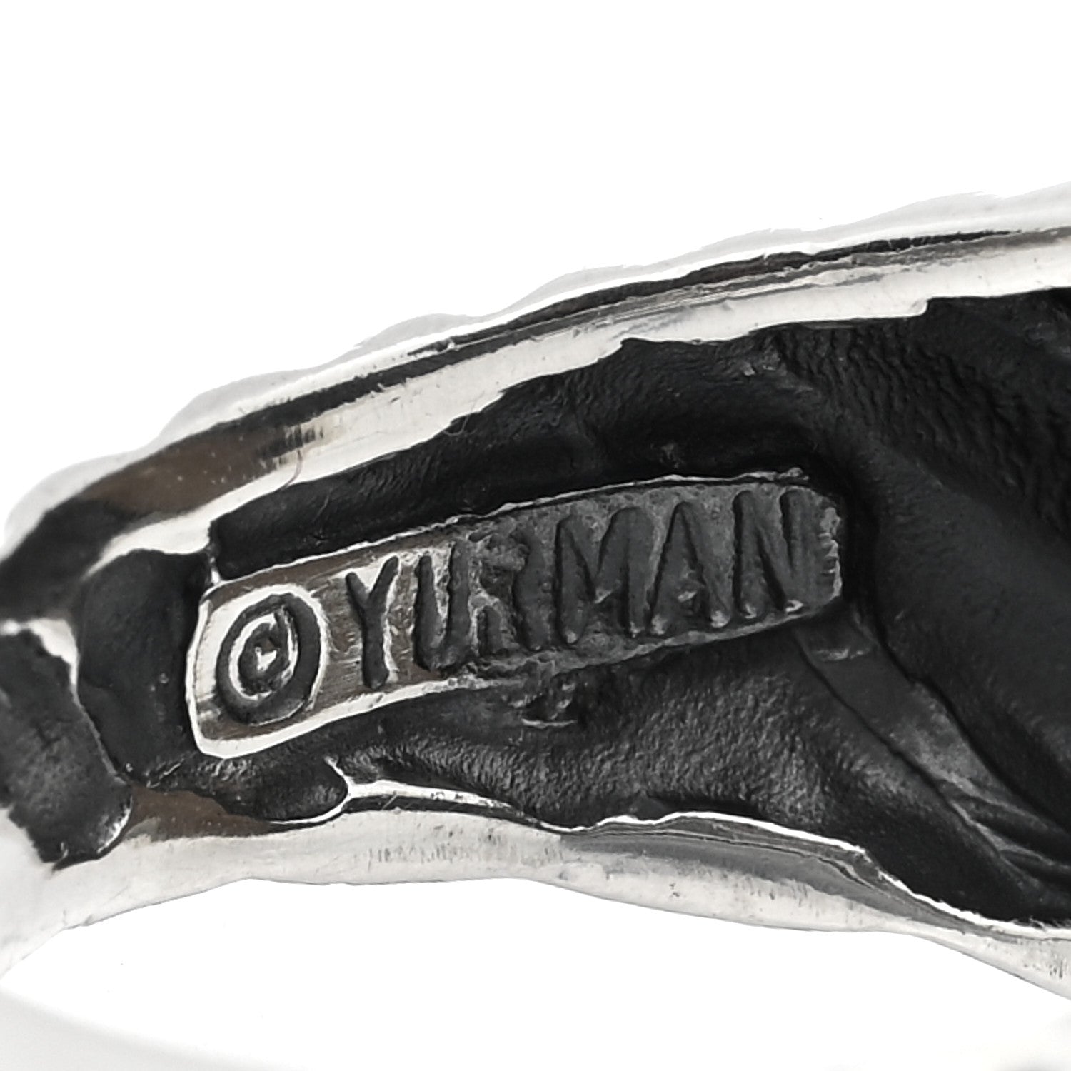 David Yurman Sterling Silver 14K Yellow Gold Cable Station Ring 53 6.5 5 of 5