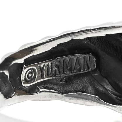 David Yurman Sterling Silver 14K Yellow Gold Cable Station Ring 53 6.5 5 of 5