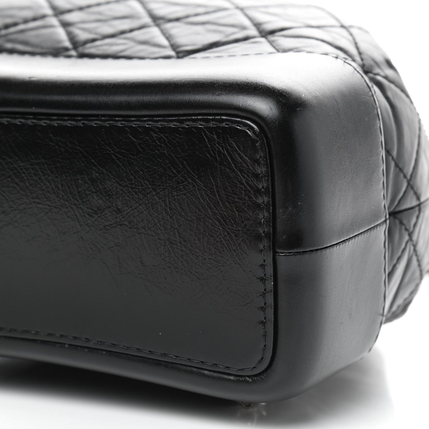 Aged Calfskin Quilted Small Gabrielle Backpack Black