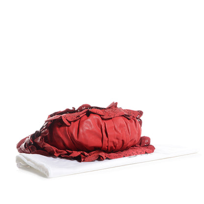 Christian Dior Washed Calfskin Gypsy Ruffles Bag Red 4 of 7