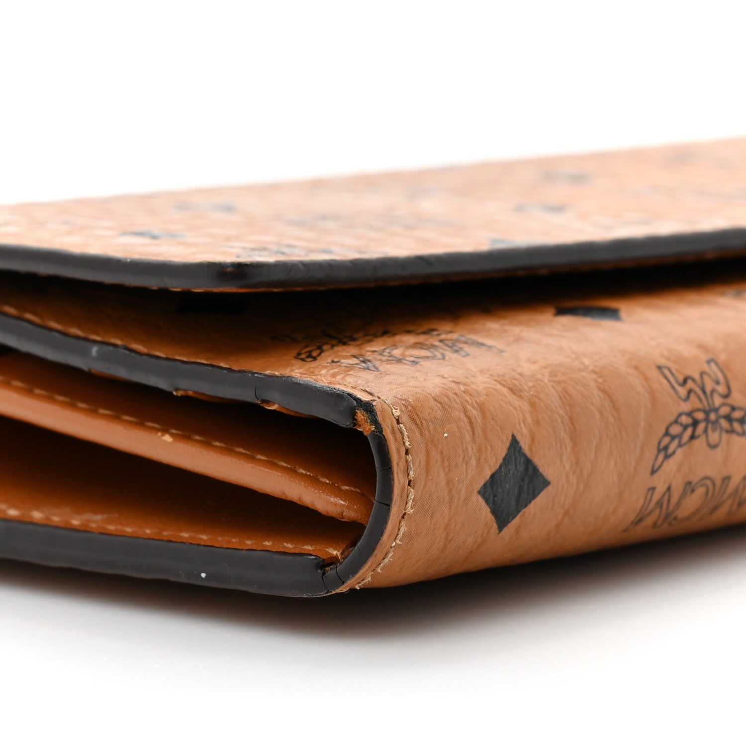 MCM Visetos Large Trifold Flap Wallet Cognac 10 of 17