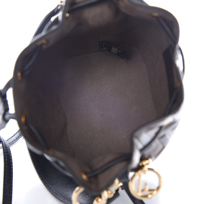Fendi Vitello Liberty F is Fendi Bi-Color FF 1974 Embossed Mini Mon Tresor Bucket Bag Maya Black 5 of 9