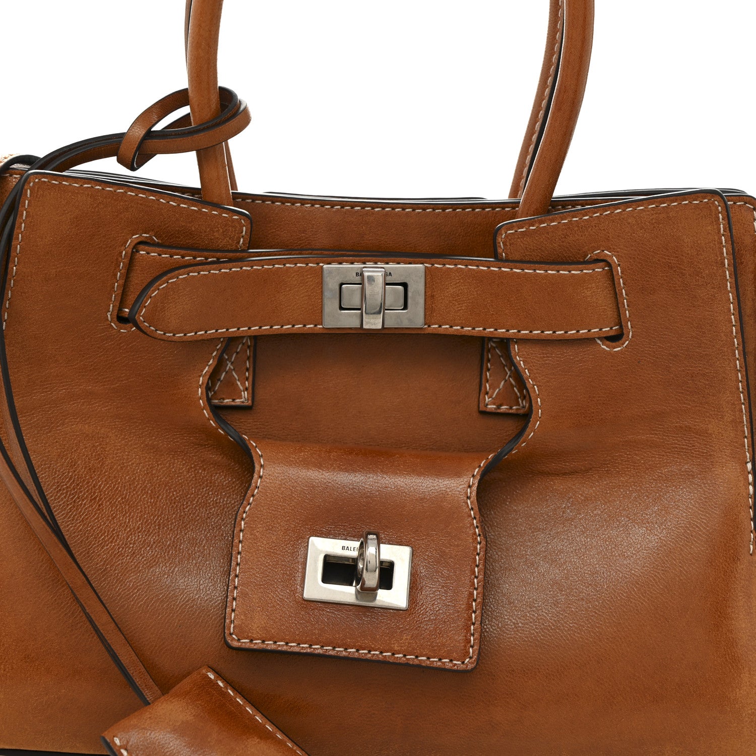 Balenciaga Vegetable Tanned Lambskin Mini Bel Air Carry All Bag Tan Cowboy 7 of 10