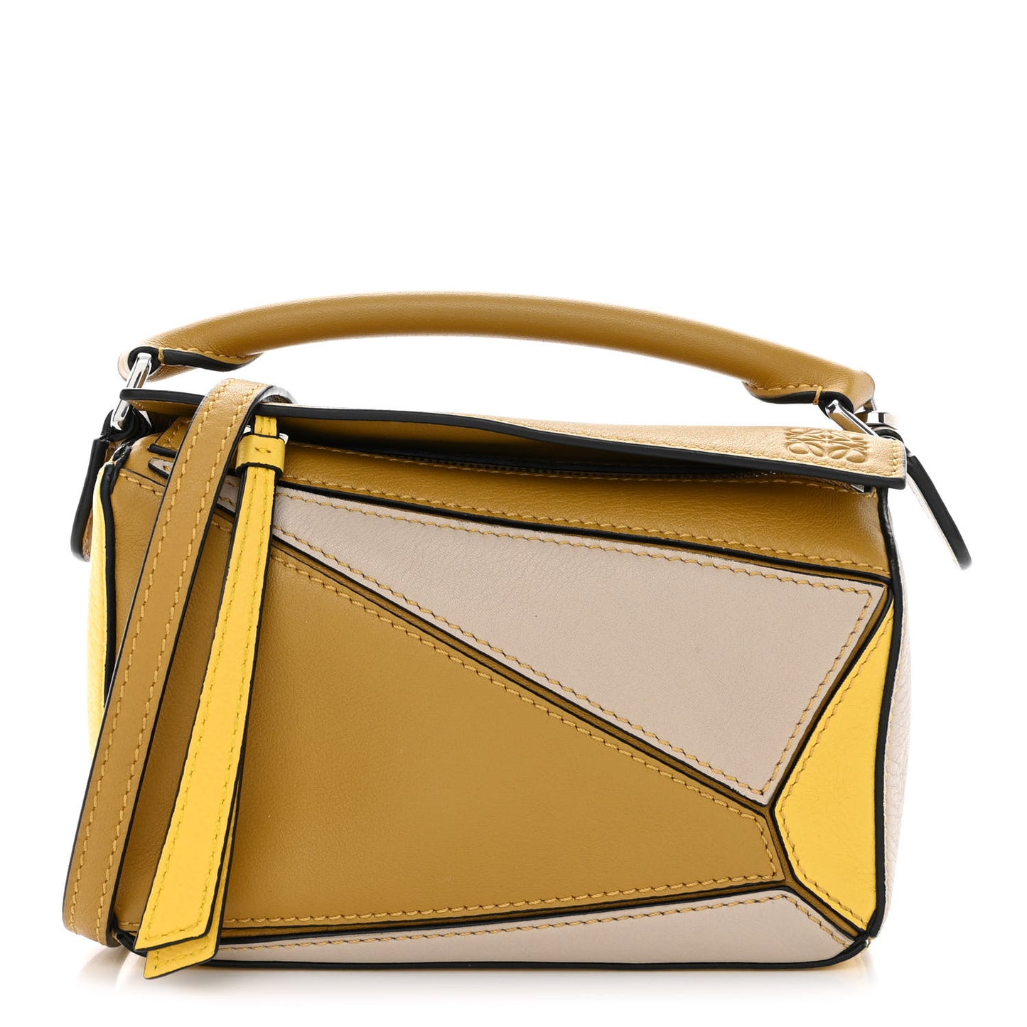 Calfskin Mini Puzzle Bag Yellow Ochre