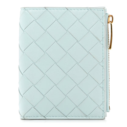 Bottega Veneta Nappa Intrecciato Bifold Zip Wallet Teal Washed 1 of 6