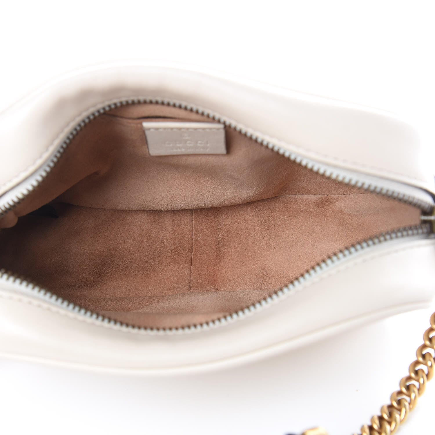 Gucci Calfskin Matelasse Mini GG Marmont Chain Shoulder Bag White 5 of 14