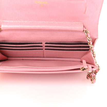 Chanel Iridescent Caviar Quilted Wallet on Chain WOC Rose Pink 5 of 11