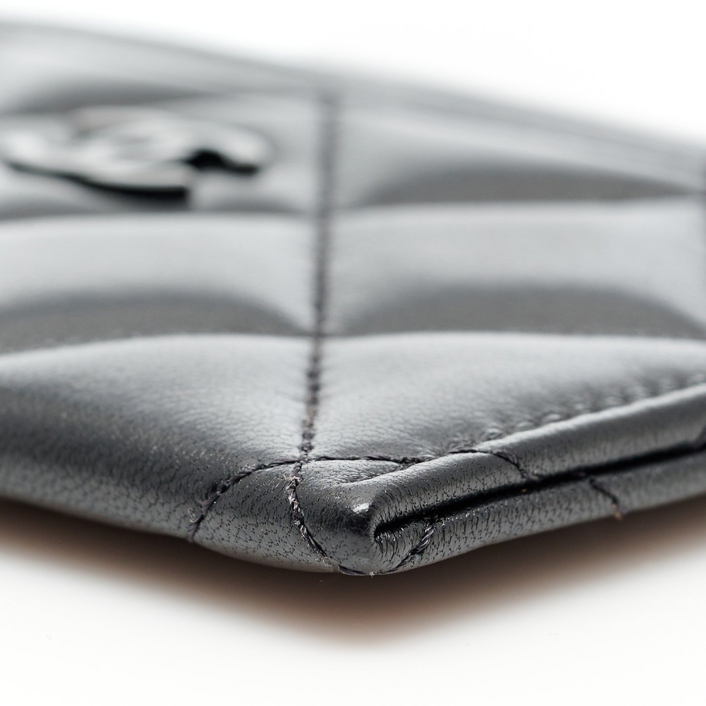 Lambskin Quilted Card Holder So Black