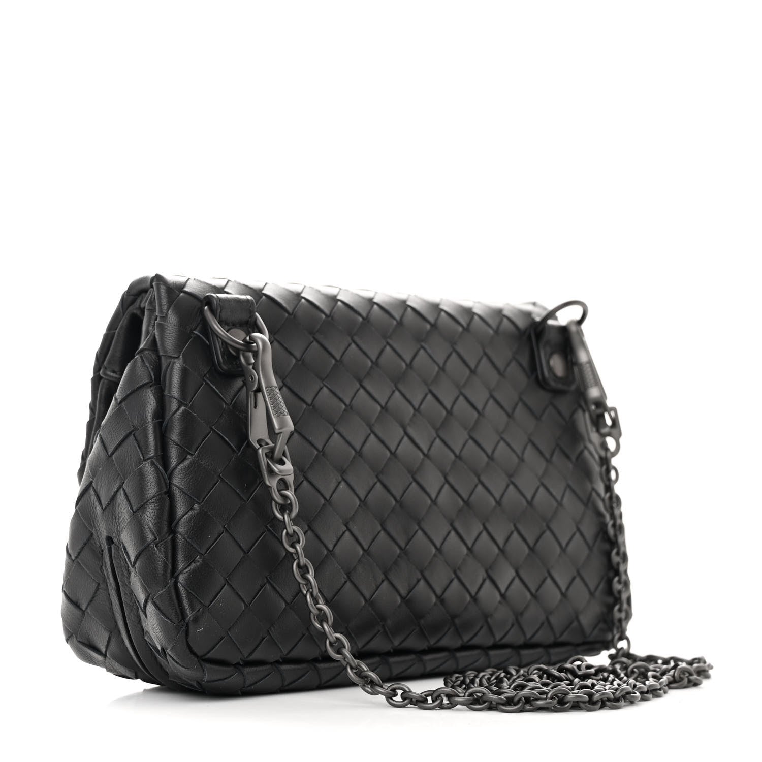 Bottega Veneta Nappa Intrecciato Mini Chain Messenger Black 3 of 11