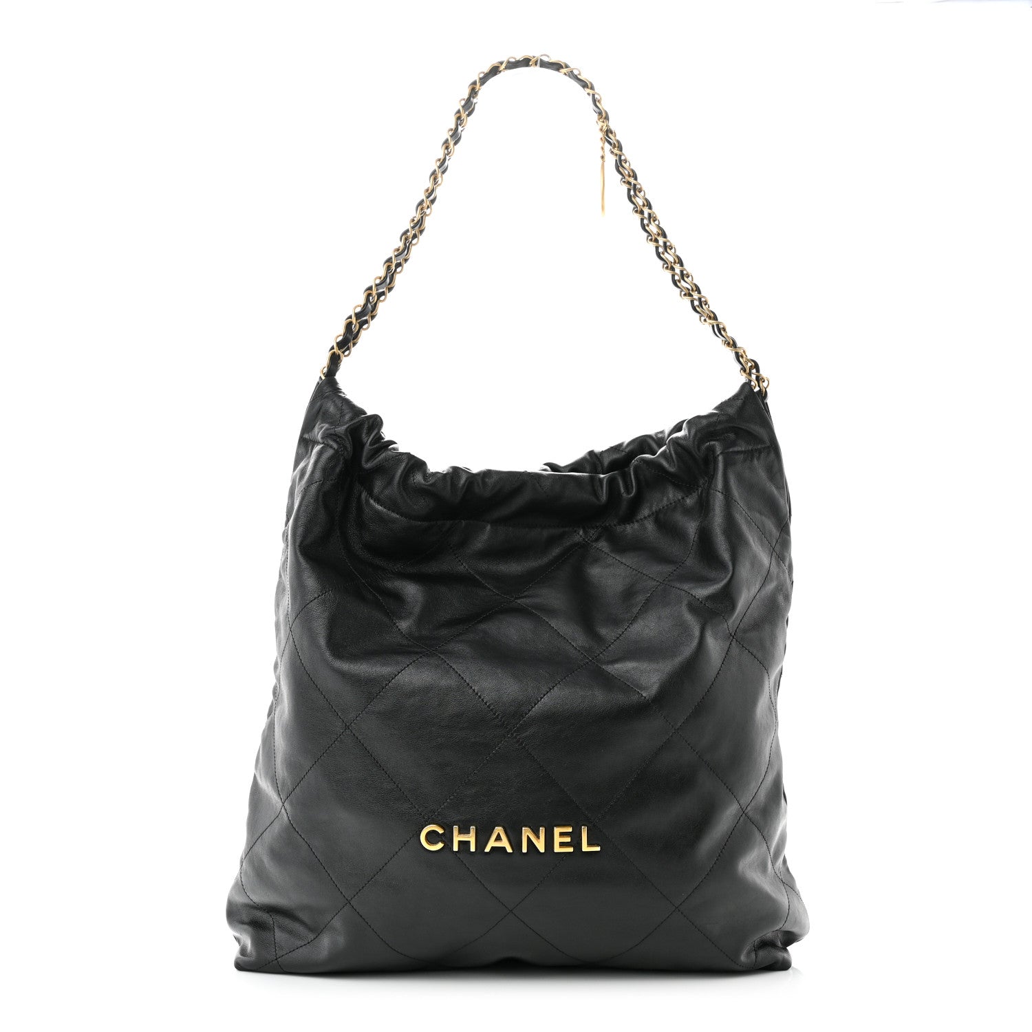 Chanel Shiny Calfskin Quilted Large Chanel 22 Black 5 of 23