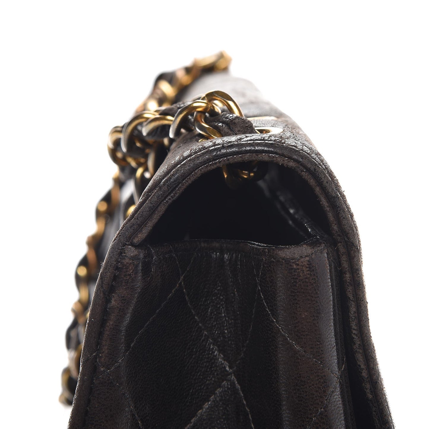 Lambskin Quilted Jumbo Single Flap Brown