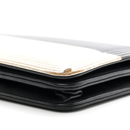 Chanel Metallic Goatskin Lambskin Boy Wallet on Chain WOC Black Gold 11 of 12