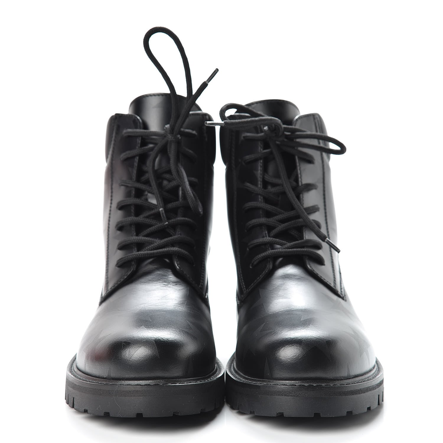 Valentino Garavani Calfskin Womens Donna Star Print Combat Boots 39.5 Black 2 of 8