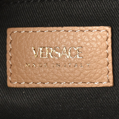 Versace Grained Calfskin Large Virtus Top Handle Shoulder Bag Beige 5 of 8