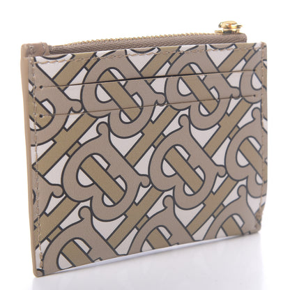 Burberry Calfskin Monogram Panola Coin Case Card Holder Beige 3 of 7