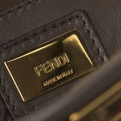 Fendi Nappa Mini Peekaboo Iconic Satchel Carbone 8 of 9