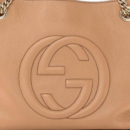 Gucci Pebbled Calfskin Medium Soho Chain Shoulder Bag Camelia 8 of 11
