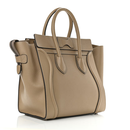 Celine Drummed Calfskin Mini Luggage Taupe 3 of 13