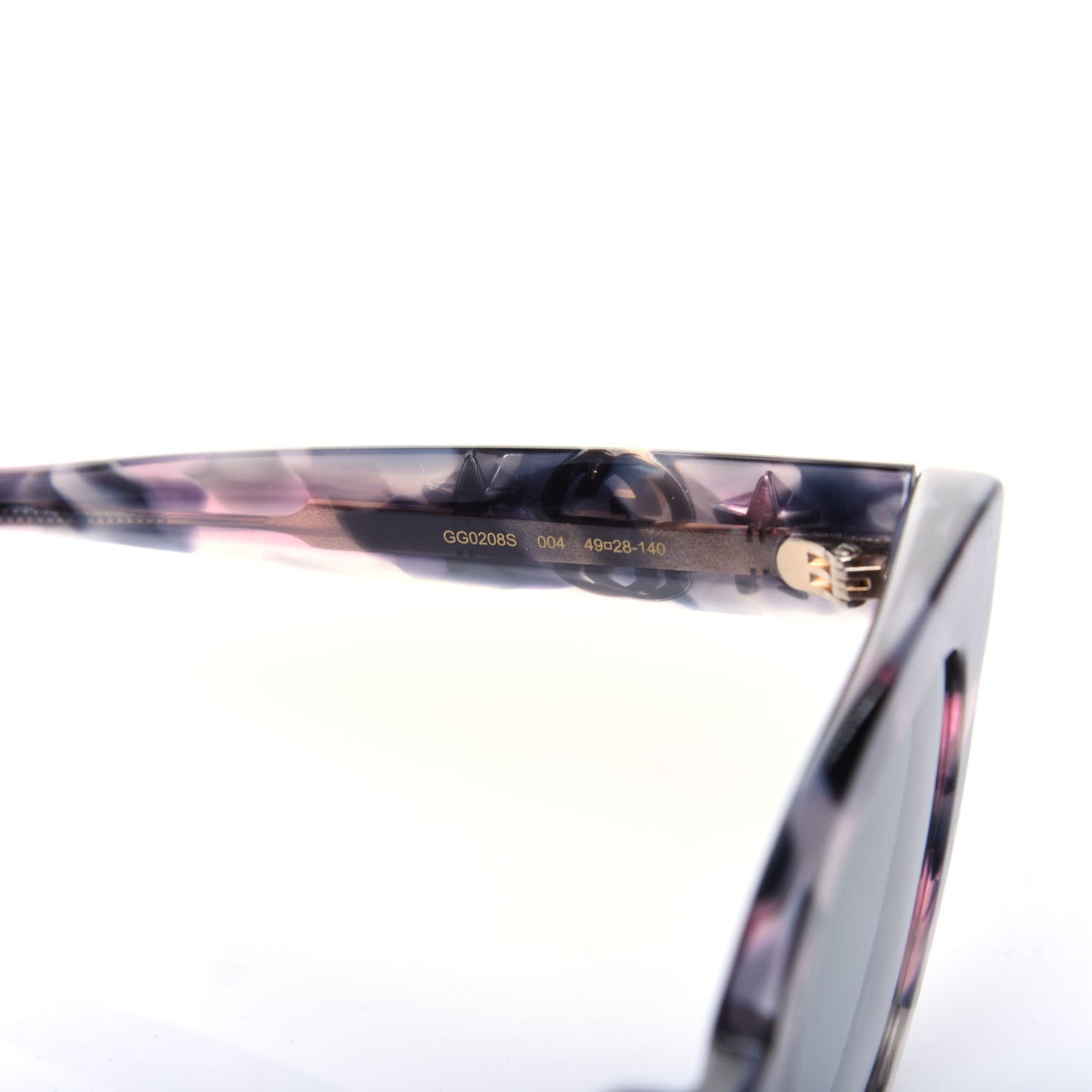 Round Frame Star Sunglasses GG0208S Grey Pink