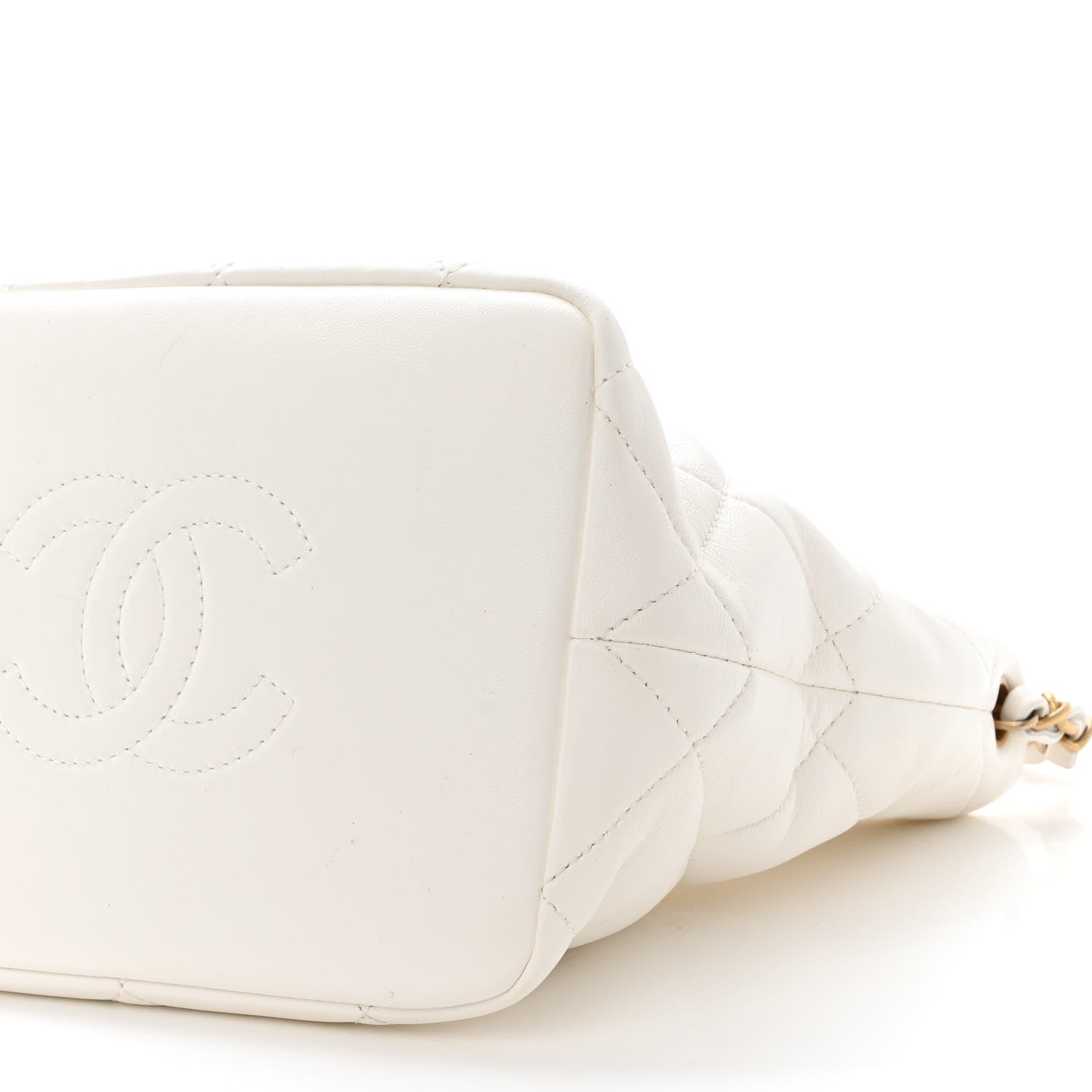 Chanel Lambskin Plexiglass Quilted Coco Love Bucket Bag White 10 of 11