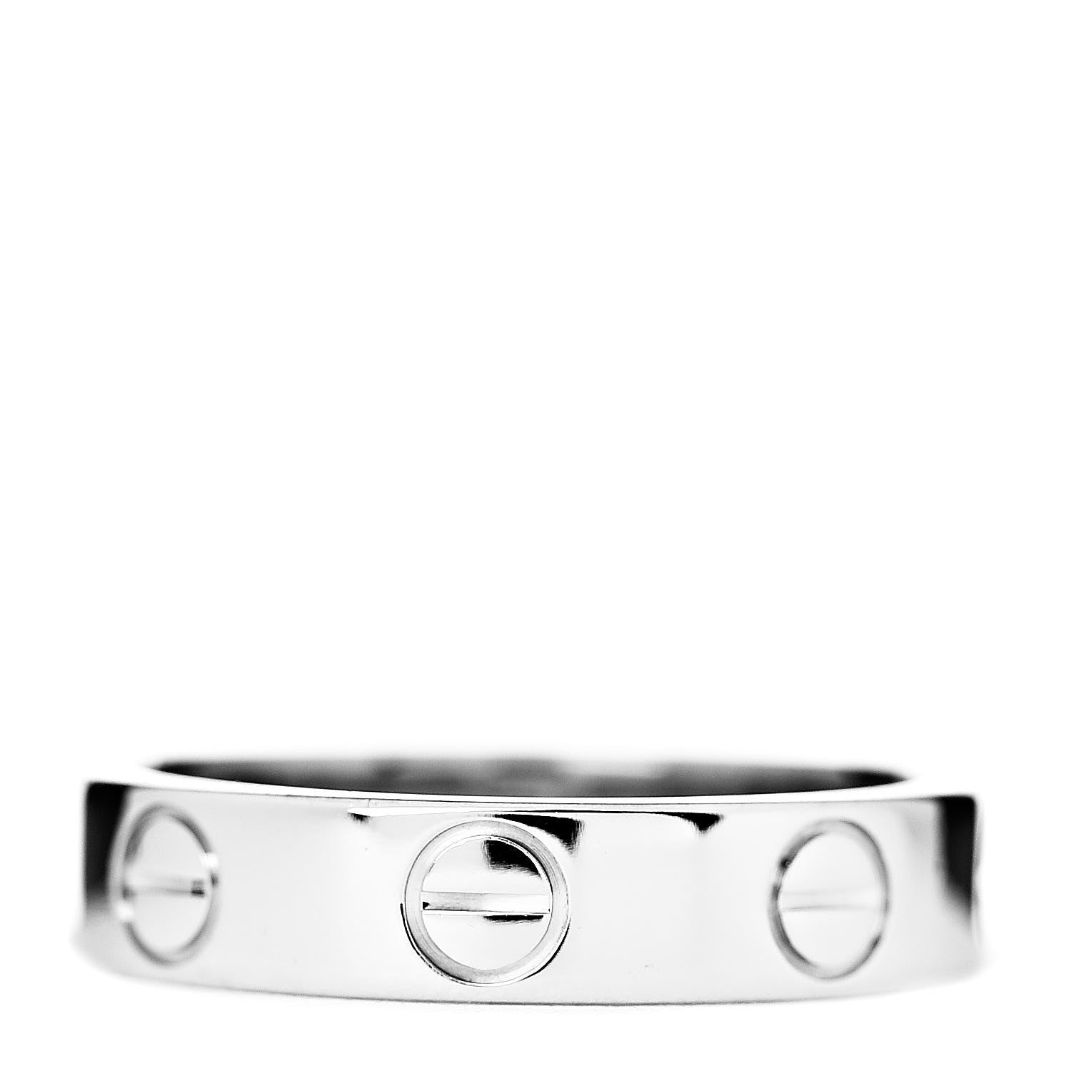 Cartier 18K White Gold 3.5mm LOVE Wedding Band Ring 45 3.25 1 of 4