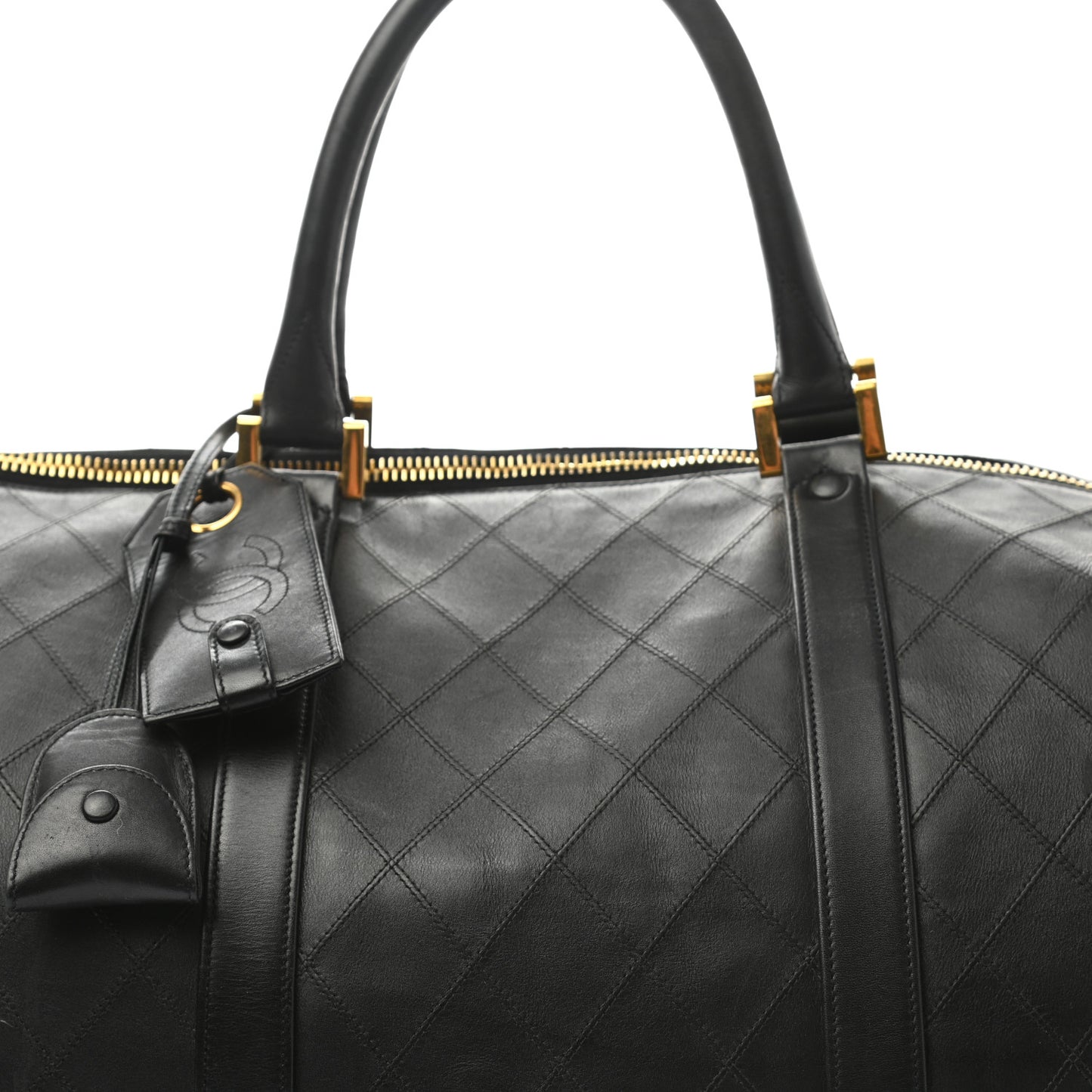 Calfskin Stitched CC Boston Black