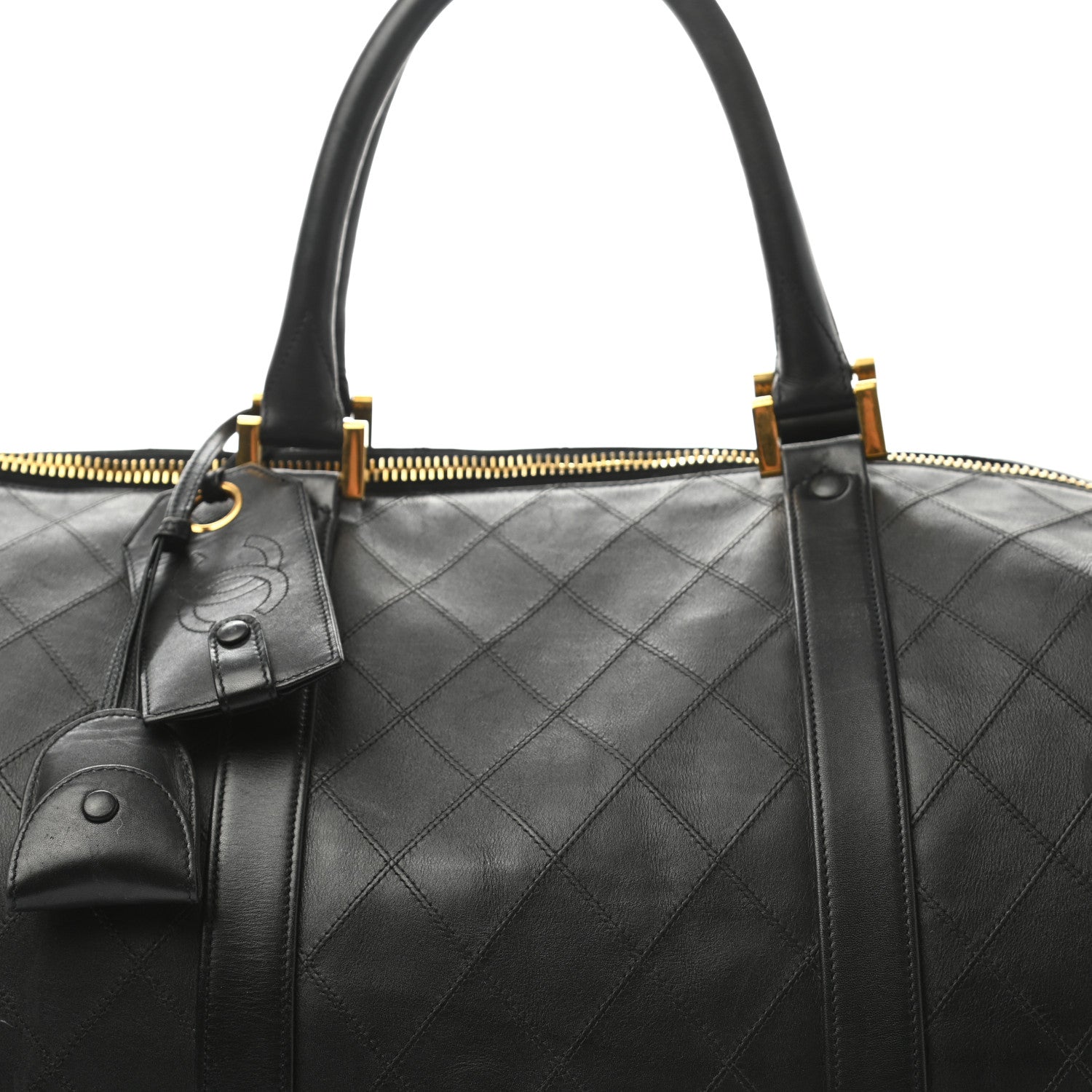 Chanel Calfskin Stitched CC Boston Black 16 of 16