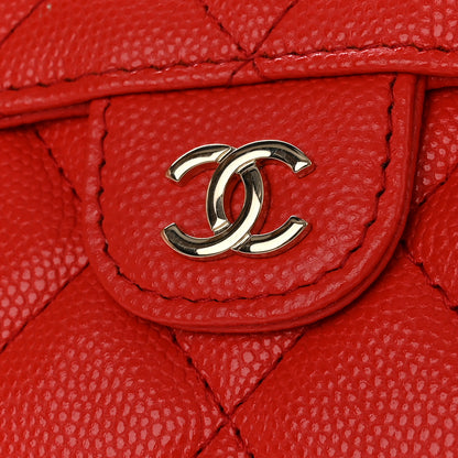 Chanel Caviar Quilted Compact Flap Wallet Red 9 of 12