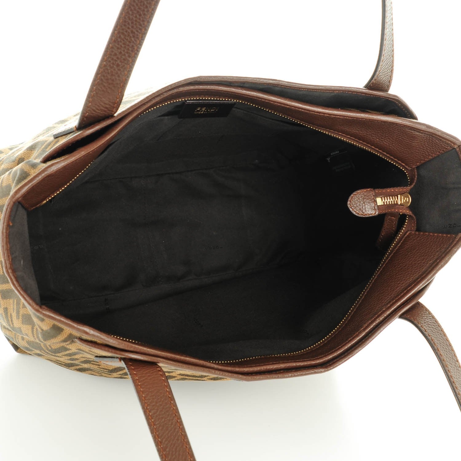 Fendi Zucca Vitello Artic Grande Shopping Tote Tobacco Castagna 5 of 7