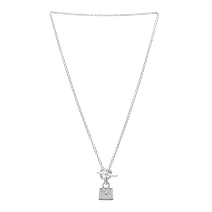 Hermes Sterling Silver Birkin Amulette Pendant Necklace 3 of 6