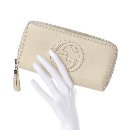 Gucci Pebbled Calfskin Soho Zip Around Wallet Off White 2 of 14