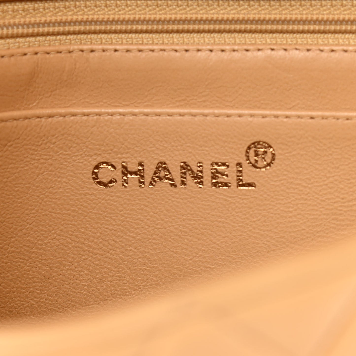 Lambskin Quilted Medium Single Flap Beige
