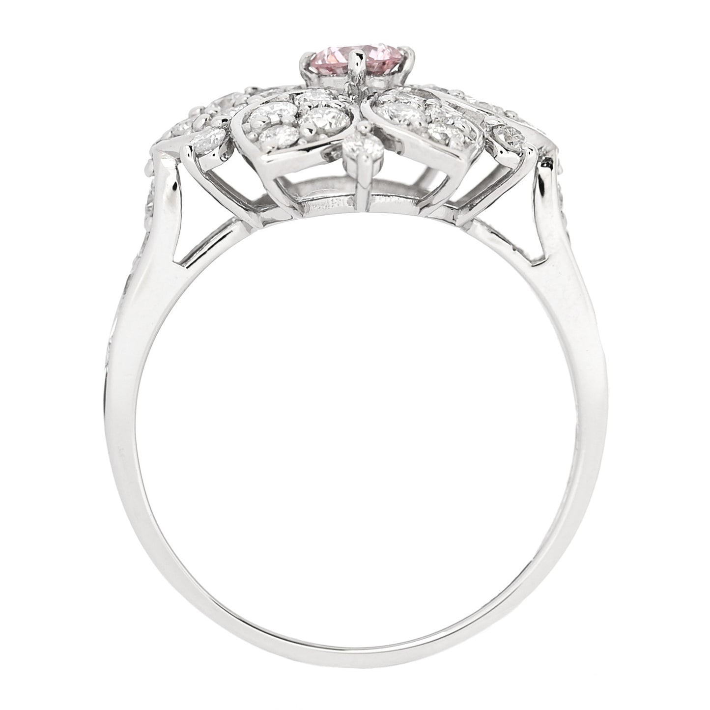 Platinum Diamond Pink Diamond .19ctw Flower Ring  53 6.25