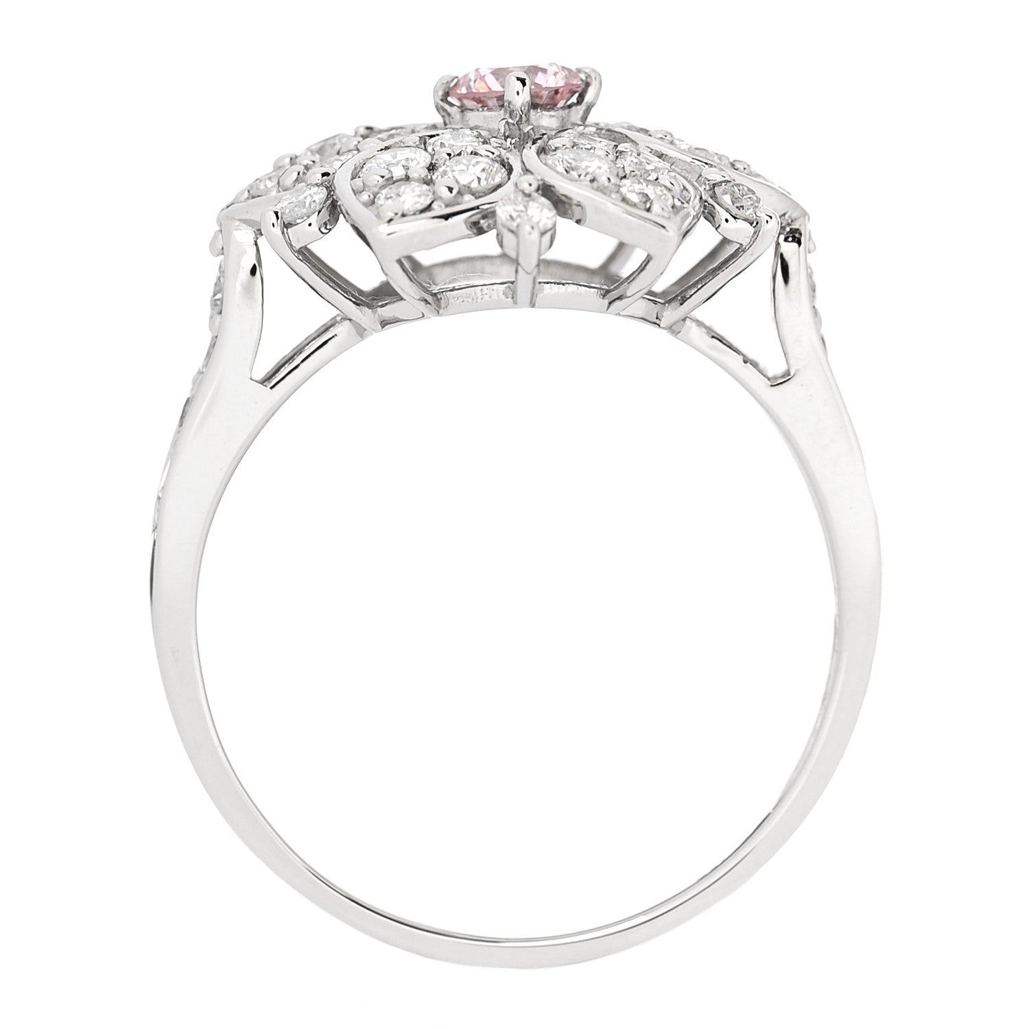Parker & West by FASHIONPHILE Platinum Diamond Pink Diamond .19ctw Flower Ring  53 6.25 5 of 9