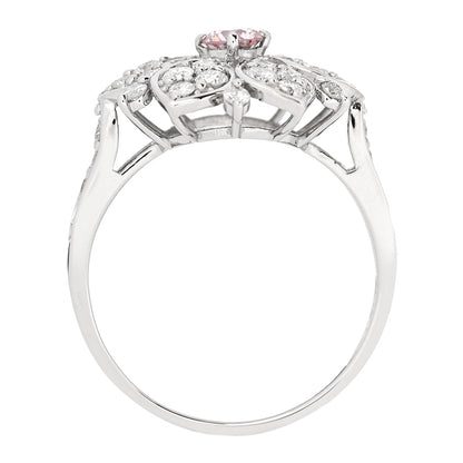 Parker & West by FASHIONPHILE Platinum Diamond Pink Diamond .19ctw Flower Ring  53 6.25 5 of 9