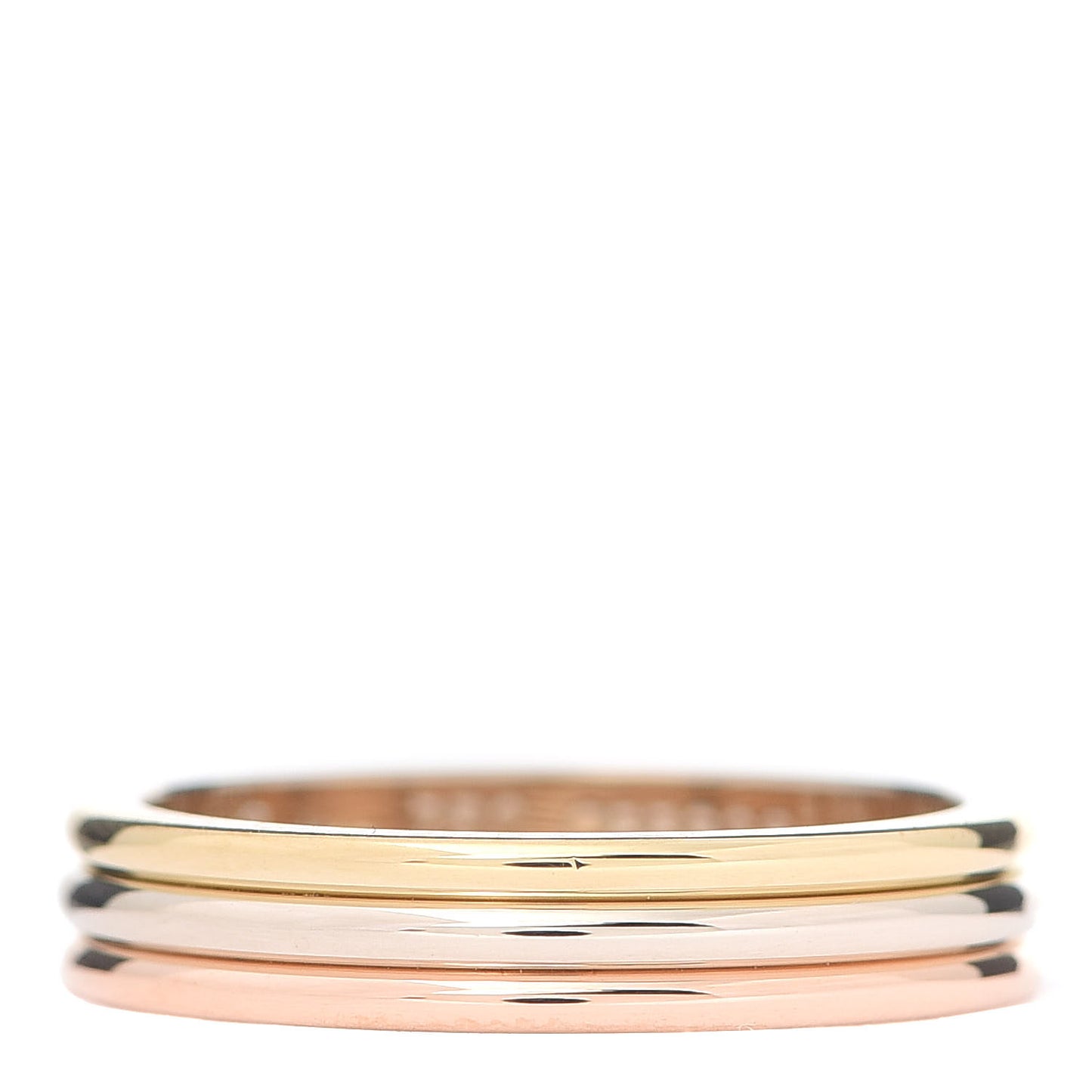 18K Pink White Yellow Gold 4mm Trinity Wedding Band Ring 52 6