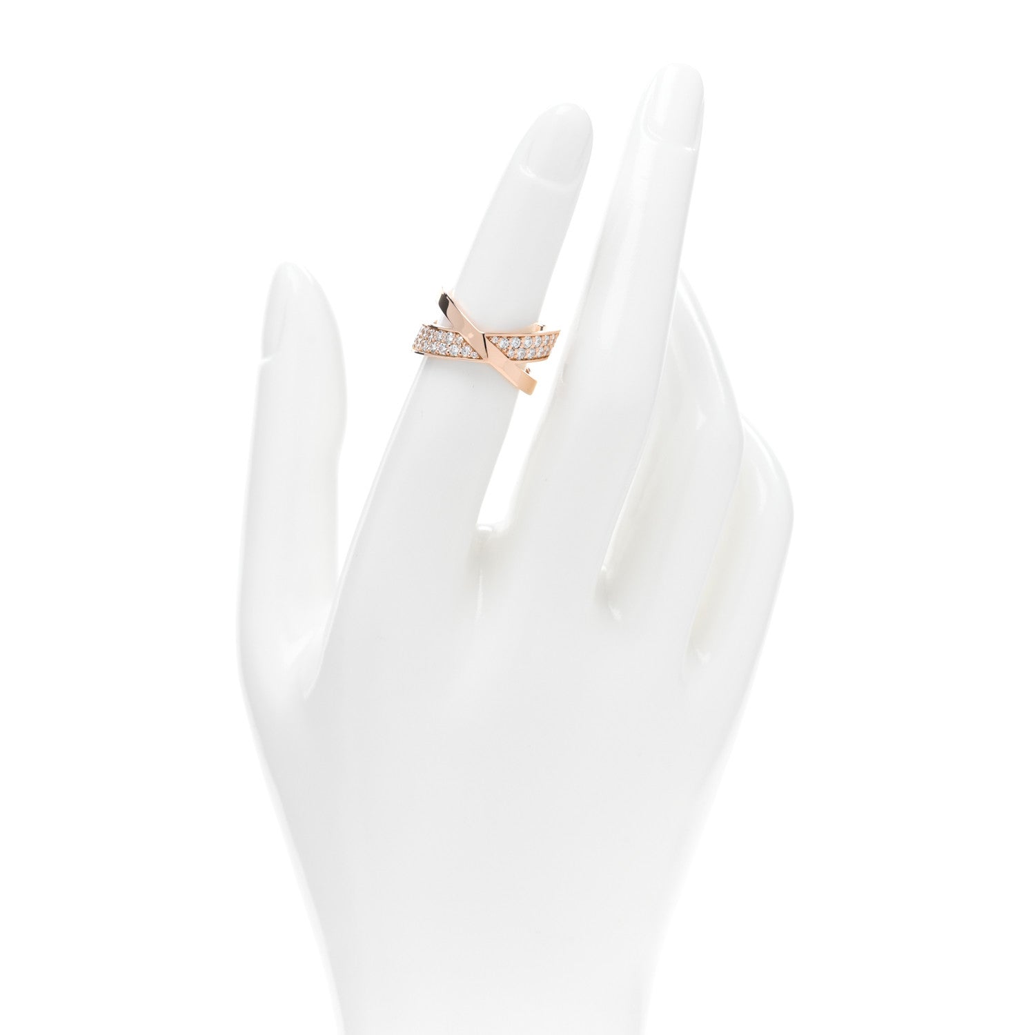 Tiffany 18K Rose Gold Diamond Atlas X Wide Ring 54 7 50 5.25 2 of 5