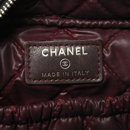 Chanel Lambskin Quilted Medium Curvy Pouch Cosmetic Case Black 6 of 8