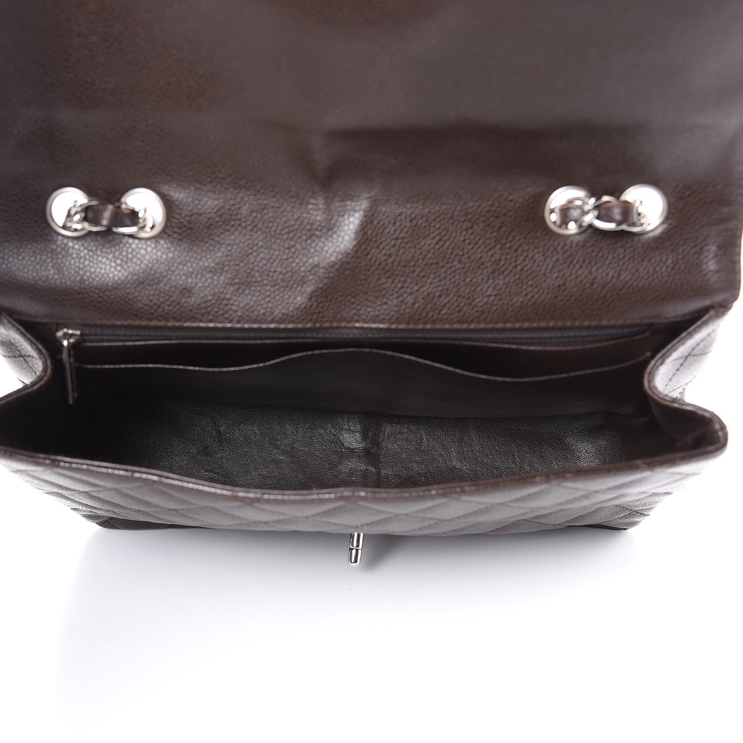 Chanel Caviar Quilted Jumbo Single Flap Dark Brown 5 of 16