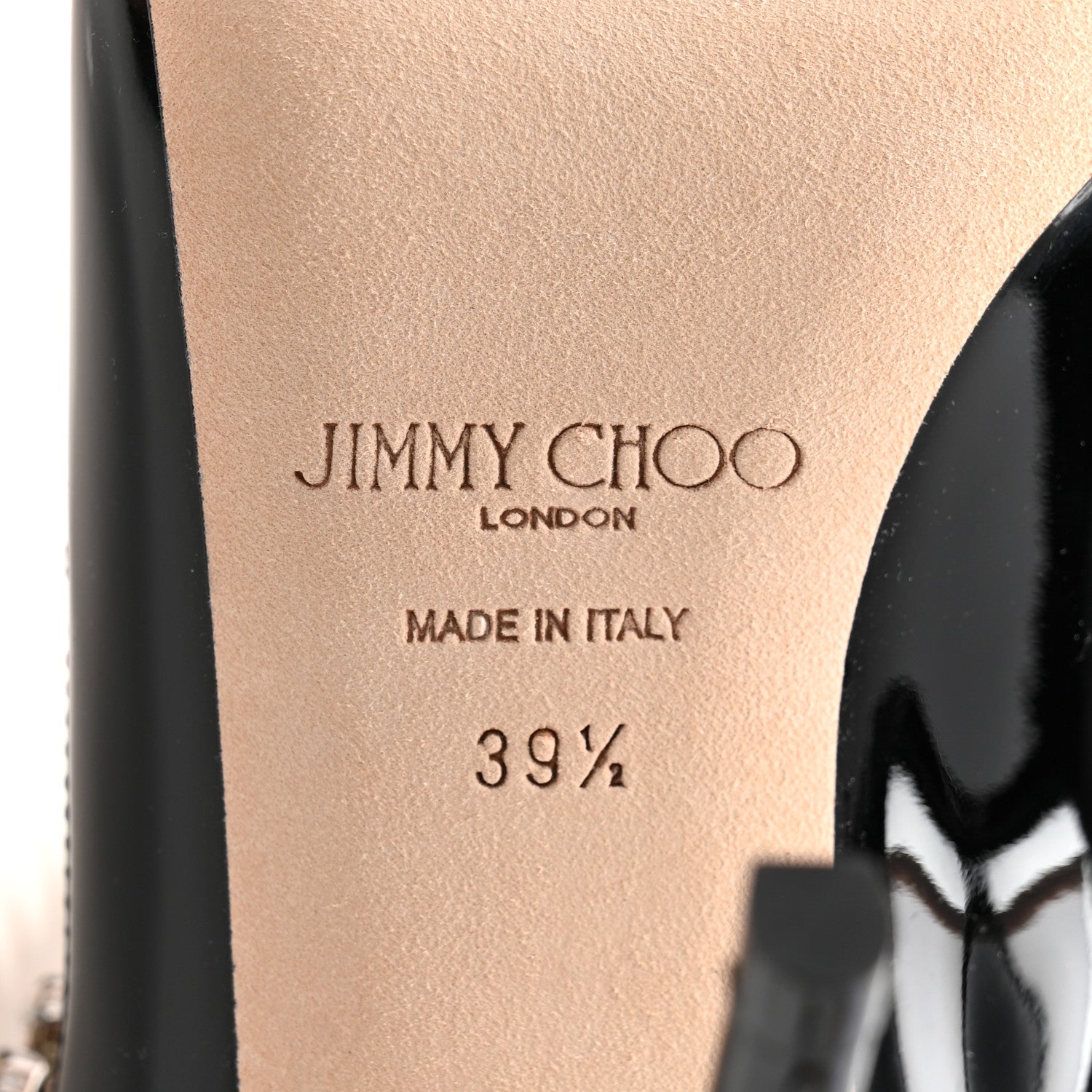 Jimmy Choo Patent Crystal Bing 100 Pumps 39.5 Black 7 of 9