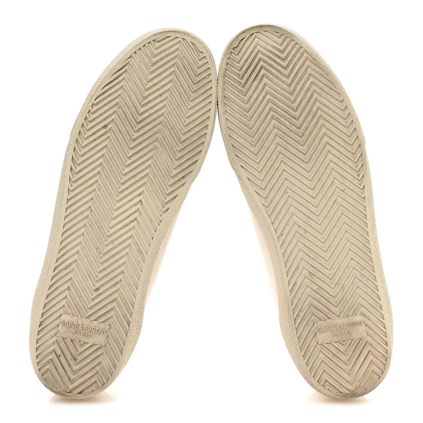 Distressed Canvas Court Classic Sneakers 41 Panna