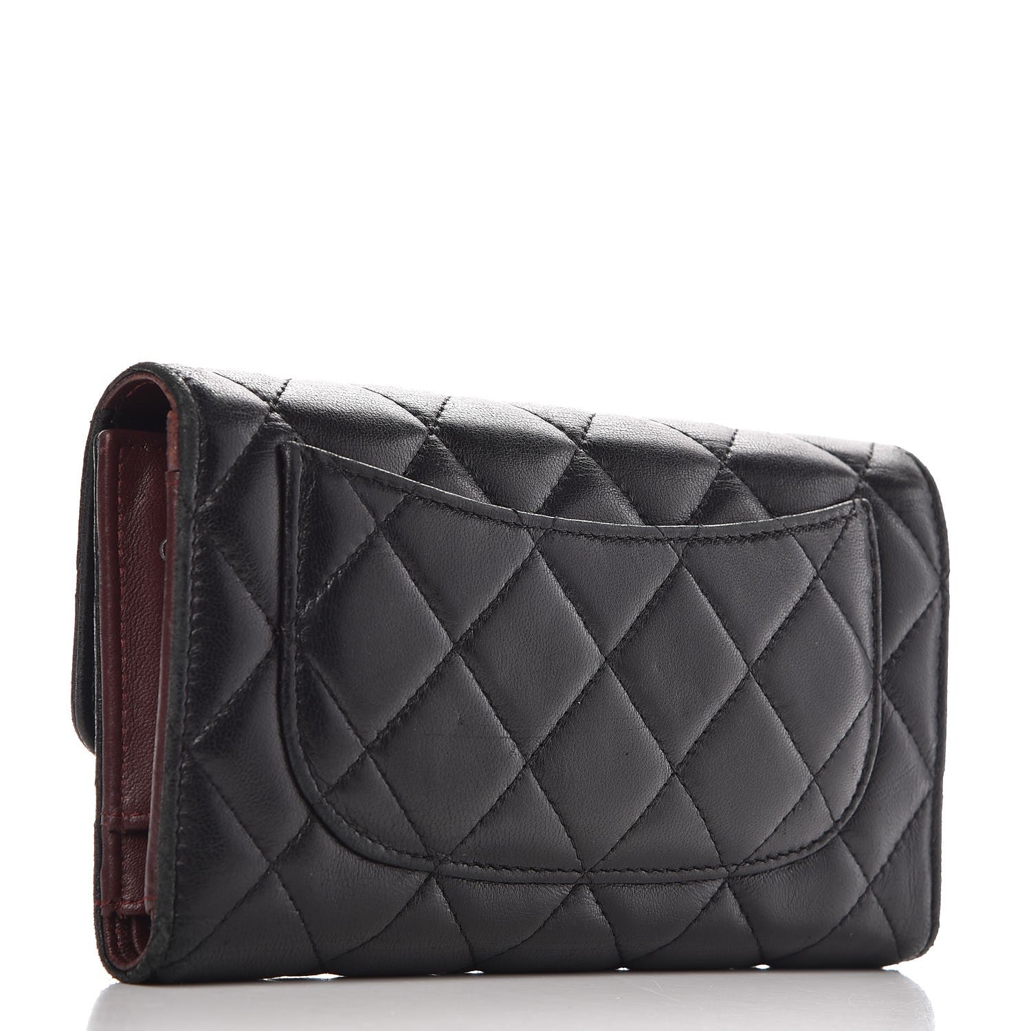 Chanel Lambskin Quilted Large Flap Wallet Black 3 of 10