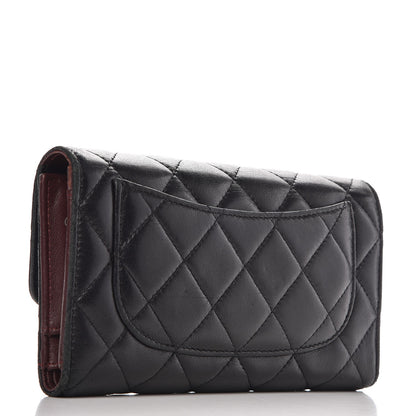 Chanel Lambskin Quilted Large Flap Wallet Black 3 of 10