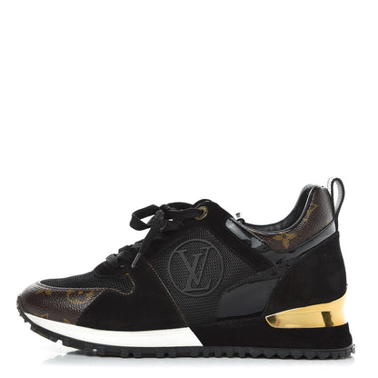 Louis Vuitton Suede Monogram Run Away Sneakers 36 Black 1 of 8