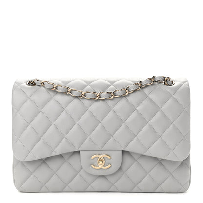 Chanel Caviar Quilted Jumbo Double Flap Grey 1 of 9