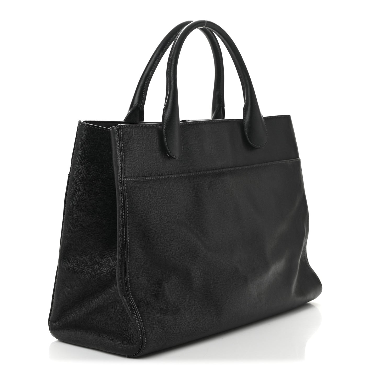 Caviar Medium Cerf Executive Shopper Tote Black