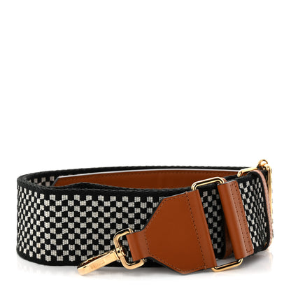 Fendi Ribbon Vitello King Logo Embossed Gingham Woven Adjustable Strap You Panna Black Cuoio 1 of 5
