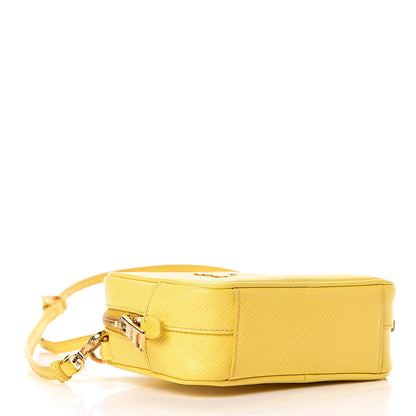 Prada Saffiano Mini Camera Crossbody Bag Ocra 4 of 11