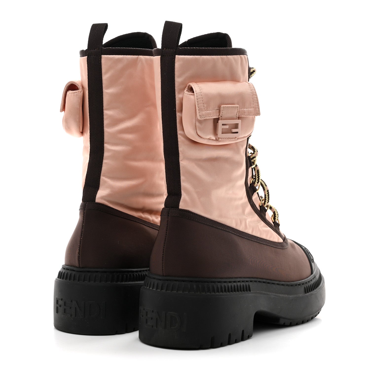 Fendi Nylon Baguette Domino 50mm Biker Boots 39.5 Baby Pink Nolita 5 of 9