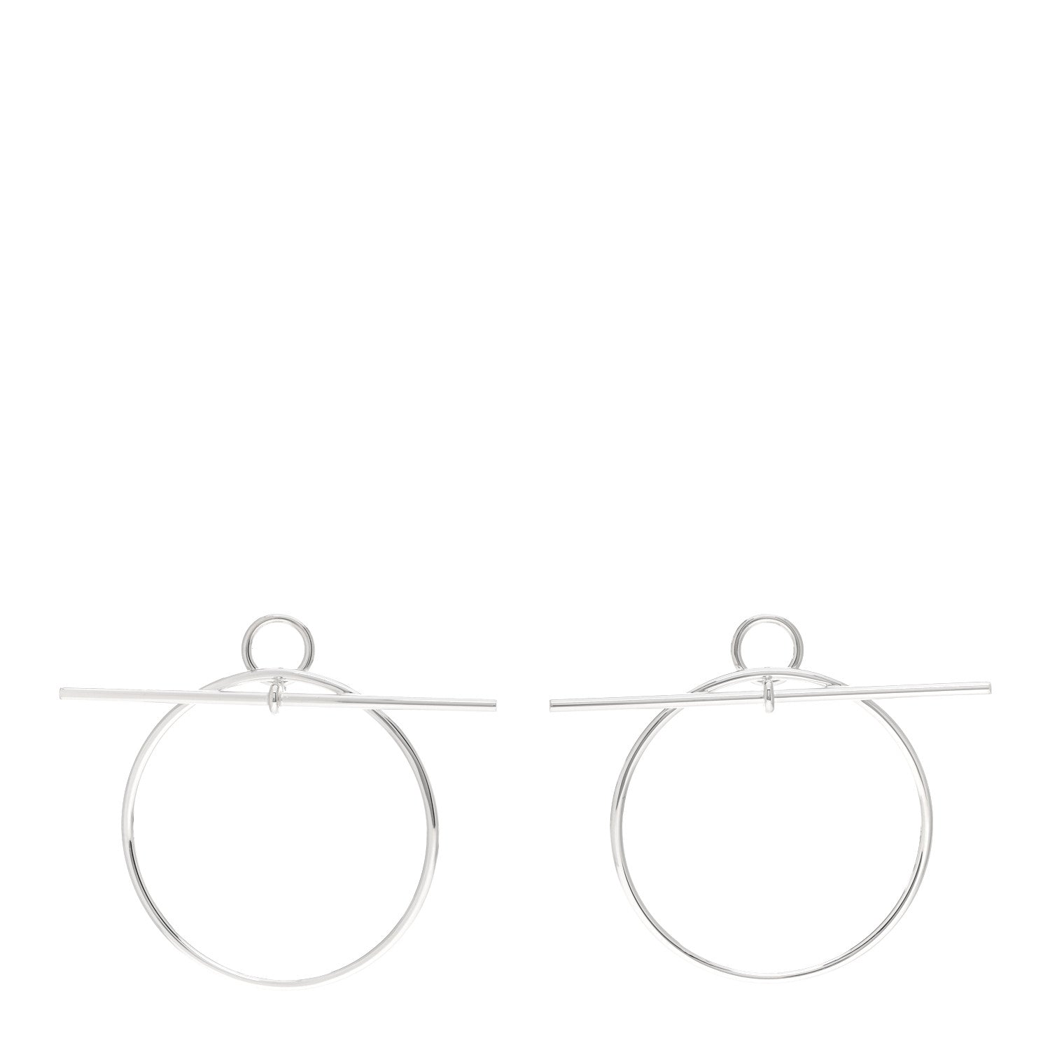 Hermes Sterling Silver MM Loop Earrings 1 of 4